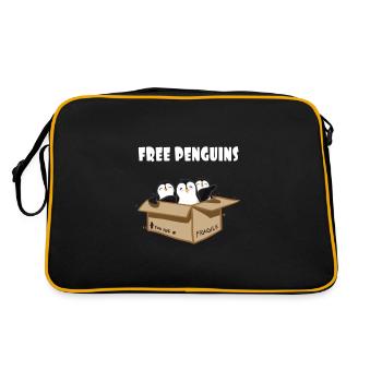 Free Penguins Penguins in a box - Retro Bag - black/gold - Back
