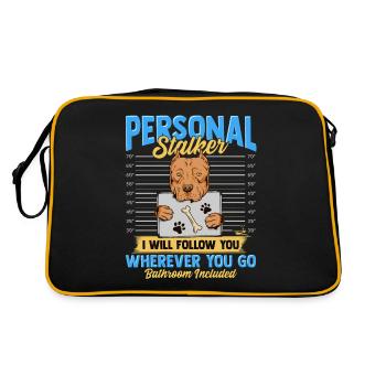 Personal Stalker Funny Pitbull Outfit - Retro Bag - black/gold - Back