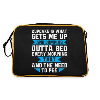 Cupcake is What Gets Me Up And Jumping - Retro Bag - black/gold - Back