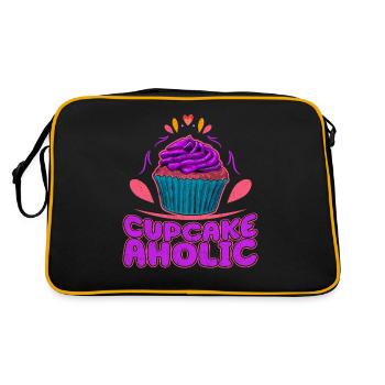 Cupcake Aholic Cupcake Addicted - Retro Tasche - Schwarz/Gold - Hinten