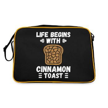 La vie commence avec du pain grillé à la cannelle - Sac Retro - noir/or - Dos