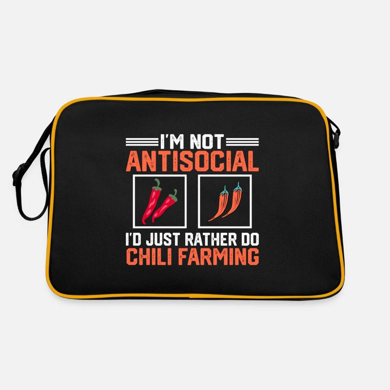 I Am Not Antisocial Chili Farmer Retro Tasche