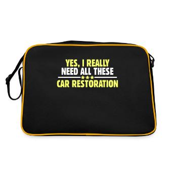 Yes I Need All These Car Restoration - Retro Bag - black/gold - Back