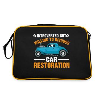 Willing To Discuss Car Restoration - Retro Bag - black/gold - Back