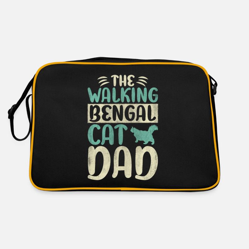 The Walking Bengal Cat Dad Kitty Cat Walking Retro Tasche