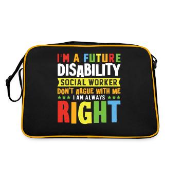 I Am A Future Disability Social Worker - Retro Bag - black/gold - Back