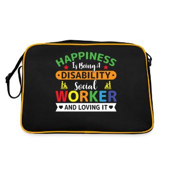 Happiness Is A Disability Social Worker - Retro Bag - black/gold - Back