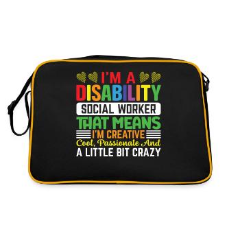 I Am A Disability Social Worker - Retro Bag - black/gold - Back