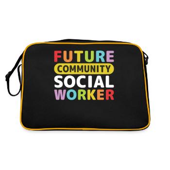 Future Community Social Worker - Retro Tasche - Schwarz/Gold - Hinten