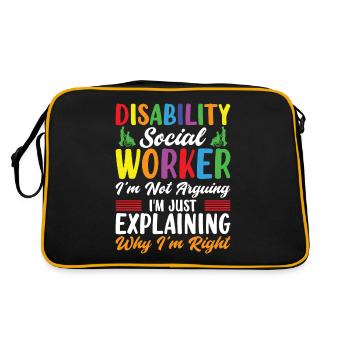 Disability Social Worker I'm Not Arguing - Retro Bag - black/gold - Back