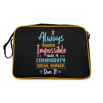 It Always Seems Impossible Until - Retro Bag - black/gold - Back