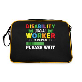 Disability Social Worker In Progress - Retro Bag - black/gold - Back