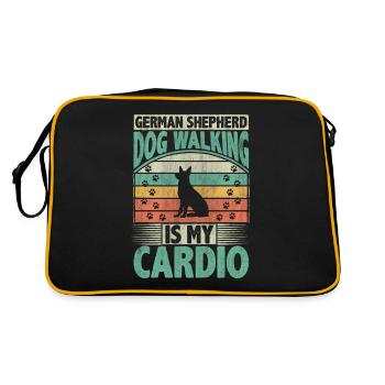 La promenade du chien de berger allemand est mon amoureux des chiens cardio - Sac Retro - noir/or - Dos