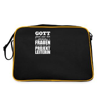 Gott Fand Eine Der Stärksten Frauen - Retro Tasche - Schwarz/Gold - Hinten