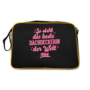 So Sieht Die Beste Dachdeckerin Der Welt - Retro Tasche - Schwarz/Gold - Hinten