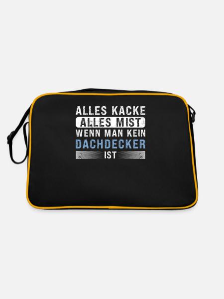 Alles Kakce Wenn Man Kein Dchdecker Ist - Retro Tasche - Schwarz/Gold - Hinten