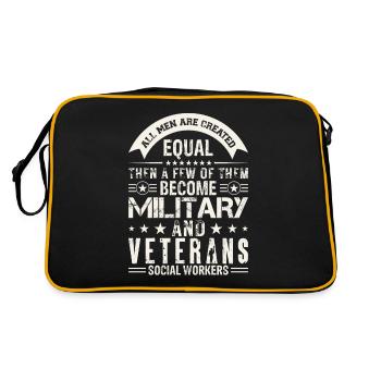 All Men Created Equal Military Veterans - Retro Tasche - Schwarz/Gold - Hinten