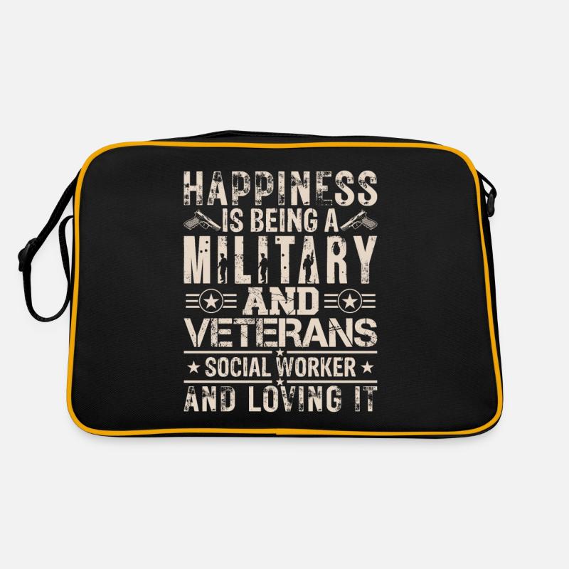 Happiness Is Being Military & Veterans Retro Bag