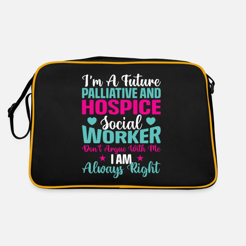 I Am A Future Hospice Social Worker - Retro Tasche - Schwarz/Gold