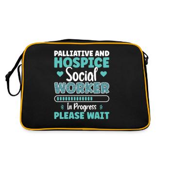 Palliative & Hospice Worker In Progress - Retro Tasche - Schwarz/Gold - Hinten
