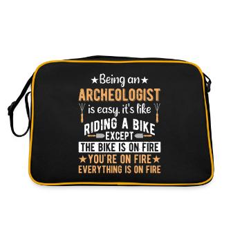 Archaeology Job Profession Work Archaeologist - Retro Bag - black/gold - Back