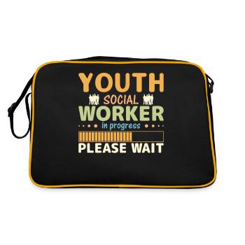 Youth Social Worker In Progress - Retro Tasche - Schwarz/Gold - Hinten
