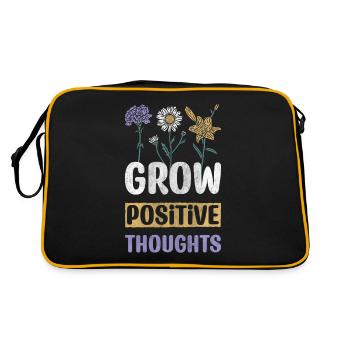 Grow Positive Thoughts Motivation Encouragement - Retro Bag - black/gold - Back