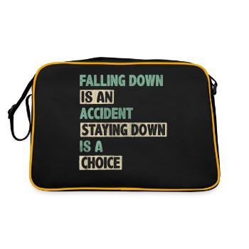 Falling Is An Accident Staying Down Is A Choice - Retro Tasche - Schwarz/Gold - Hinten