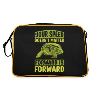 Your Speed Doesn't Matter Forward Is Forward - Retro Bag - black/gold - Back