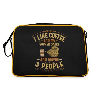 Coffee And My Gopher Snake And Maybe 3 People Boa - Retro Bag - black/gold - Back