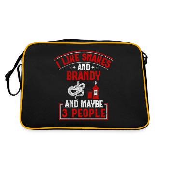 I Like Snakes And Brandy And Maybe 3 People Snake - Retro Bag - black/gold - Back