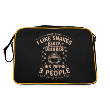 Snakes Black Coffee And Maybe 3 People Boa Coffee - Retro Tasche - Schwarz/Gold - Hinten