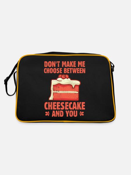 Don't Make Me Choose Between Cheesecake And You - Retro Tasche - Schwarz/Gold - Hinten