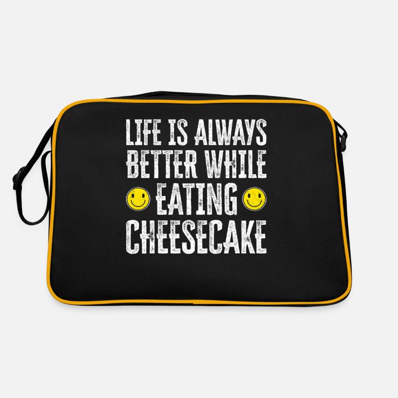 Life Is Always Better While Eating Cheesecake Retro Tasche