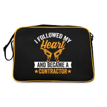 I Followed My Heart And Became A Contractor - Retro Bag - black/gold - Back