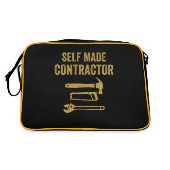 Self Made Contractor Construction Handyman Builder - Retro Bag - black/gold - Back