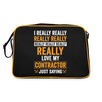 General Contractor Construction Handyman Builder - Retro Bag - black/gold - Back
