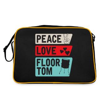 Peace Love Floor Tom Mele Kalikimaka - Retro Tasche - Schwarz/Gold - Hinten