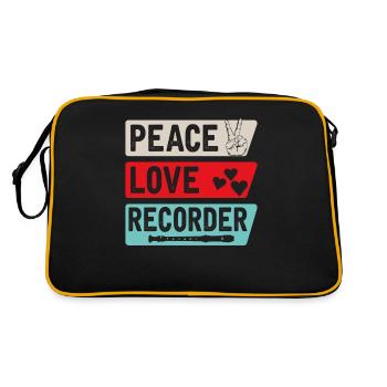 Peace Love Recorder Tourne-disque - Sac Retro - noir/or - Dos