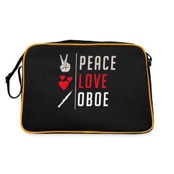 Peace Love Oboe Music Oboe Player - Retro Bag - black/gold - Back