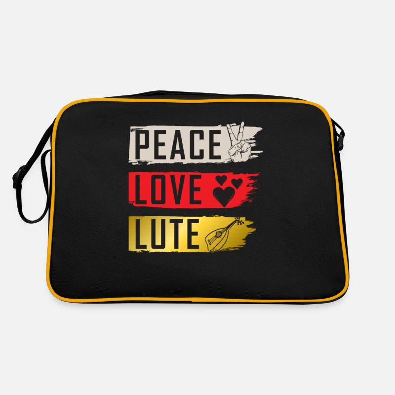 Peace Love Luth Instrument de musique Sac Retro