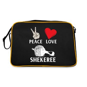Peace Love Shekeree Percussion Music - Retro Tasche - Schwarz/Gold - Hinten