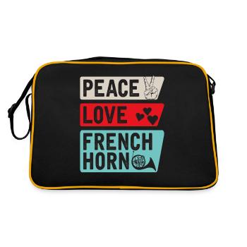 Peace Love Français Horn Drôle de corn - Sac Retro - noir/or - Dos