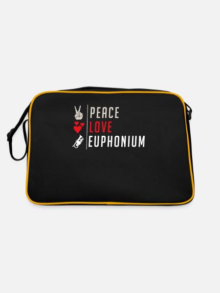 Peace Love Euphonium Joueur - Sac Retro - noir/or - Dos