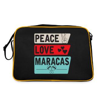 Peace Love Maracas Music Instrument - Retro Bag - black/gold - Back