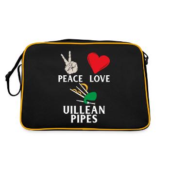 Peace Love Uilleann Pipes Music Player - Retro Bag - black/gold - Back