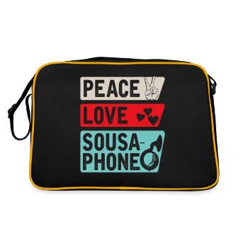 Paix Amour Sousaphone Tuba Sousaphone - Sac Retro - noir/or - Dos