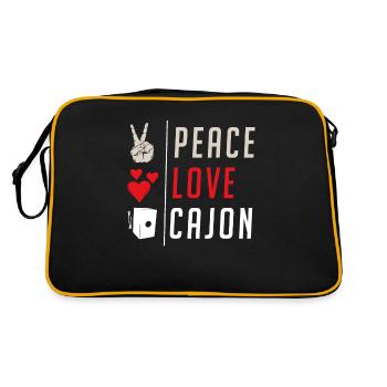 Peace Love Cajon Instrument Cajon Drum - Retro Bag - black/gold - Back