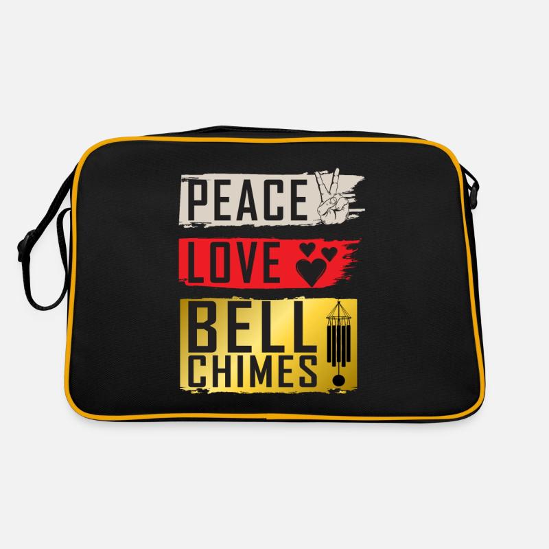 Peace Love Bell Chimes Instrument Retro Bag