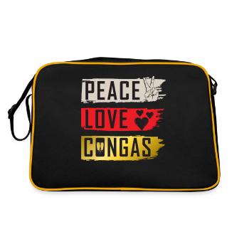 Peace Love Congas Instrument Conga Drum - Retro Bag - black/gold - Back
